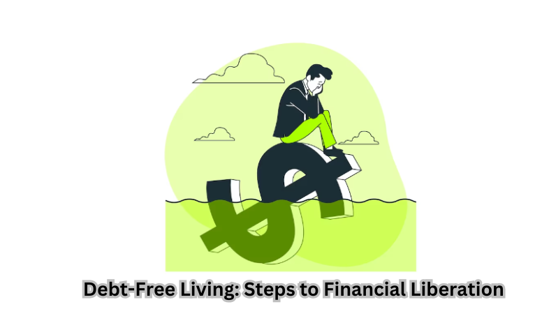 Illustration of a person breaking free from chains, symbolizing debt-free living