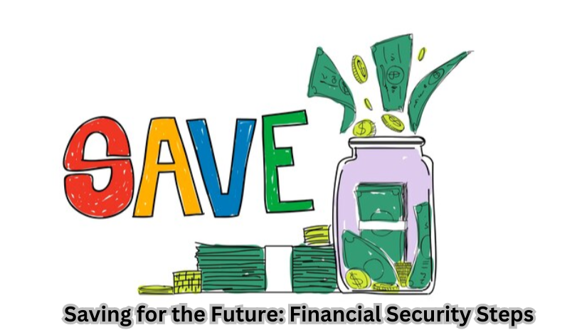 Image depicting a diverse group of people discussing financial plans and saving for the future, symbolizing steps towards financial security