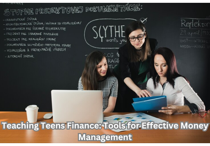 Image of a diverse group of teenagers engaged in a finance workshop, learning practical money management skills with the guidance of a knowledgeable instructor